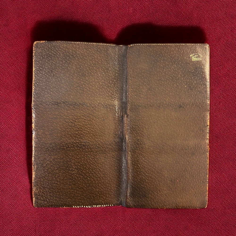 70’s Gucci Red & Green Stripe on Beige Gucci Logo Coated Canvas & Brown Leather - Picture 5 of 14